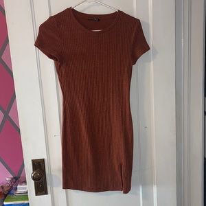 Burnt orange tight fitted dress